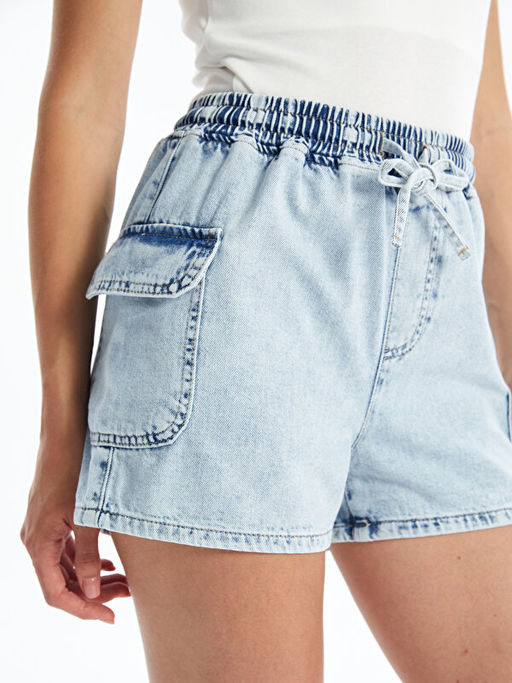 Beli Lastikli Bermuda Fit Kad?n Jean ?ort