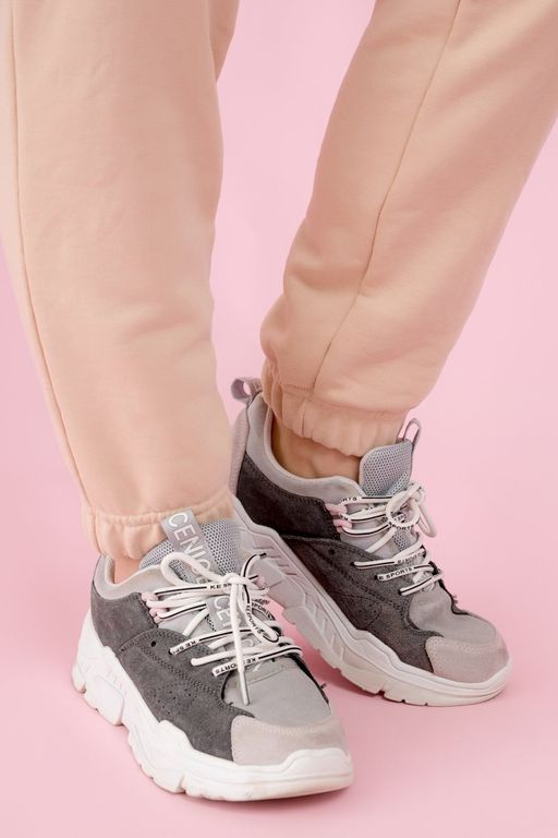 Брюки трикотажные хлопковые бежевые - Odis фото 12