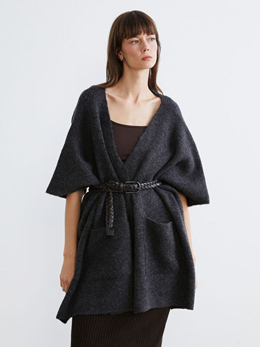 ?al Yaka Oversize Kad?n Triko Pan?o