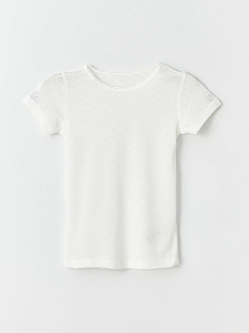 Bisiklet Yaka Kendinden Desenli K?sa Kollu K?z ?ocuk Fanila 2li - Waikiki фото 2