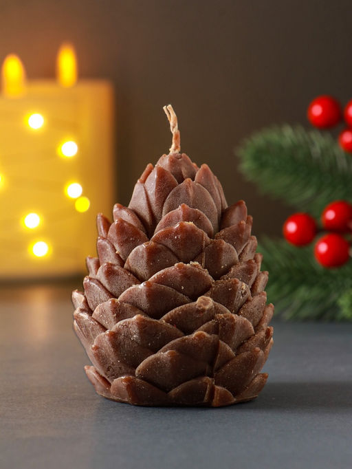 Цена за 3 шт. Свеча декоративная «Шишка новогодняя», 6×7.5 см