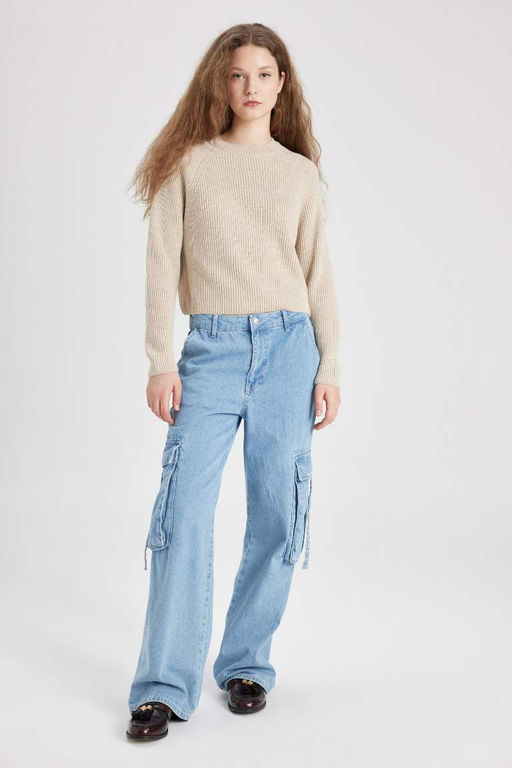 Крутой свитер стандартной посадки с круглым вырезом - Defacto фото 2