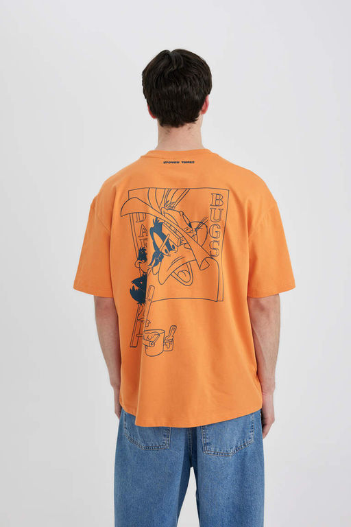 Футболка оверсайз с круглым вырезом и короткими рукавами Looney Tunes - Defacto фото 6