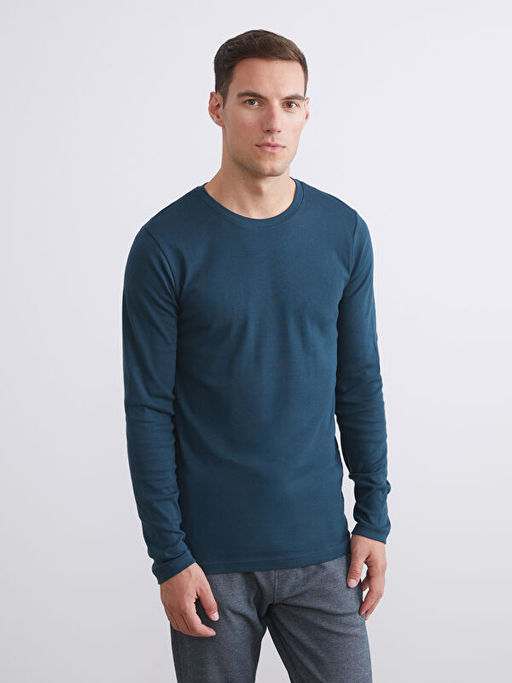 Bisiklet Yaka Basic Uzun Kollu Erkek Ti??rt