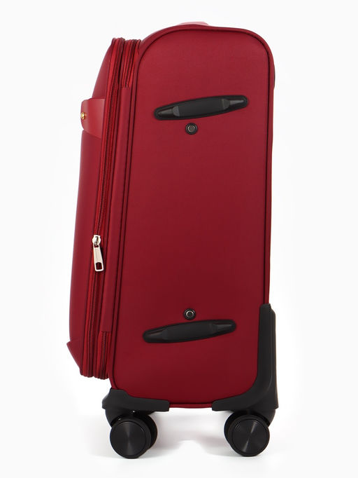 Чемодан 20",Текст,36*25*58,отд на молнии,1 нар/карм, увелич,код замок,4 колеса, красный