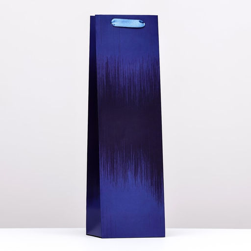 Пакет под бутылку Sapphire, тёмно - синий, 36×12×9 см