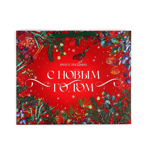 Пакет подарочный новогодний ламинированный «С Новым годом», XL 49×40×19 см