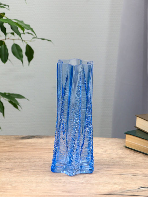 Ваза «Флоранс», 25×11×9 см, стекло, голубая