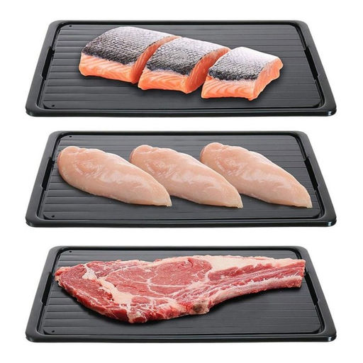 Доска разделочная Доляна, 29.5×20.5×0.2 см, для разморозки продуктов, алюминий, чёрная