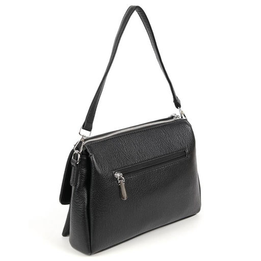Женская сумка через плечо с тремя отделениями из эко кожи 8854 Блек - Cidirro фото 3