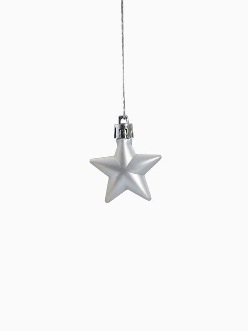 Ёлочные игрушки набор 12 шт. Праздничный хоровод 4 см, серебро - Зимнее волшебство фото 5