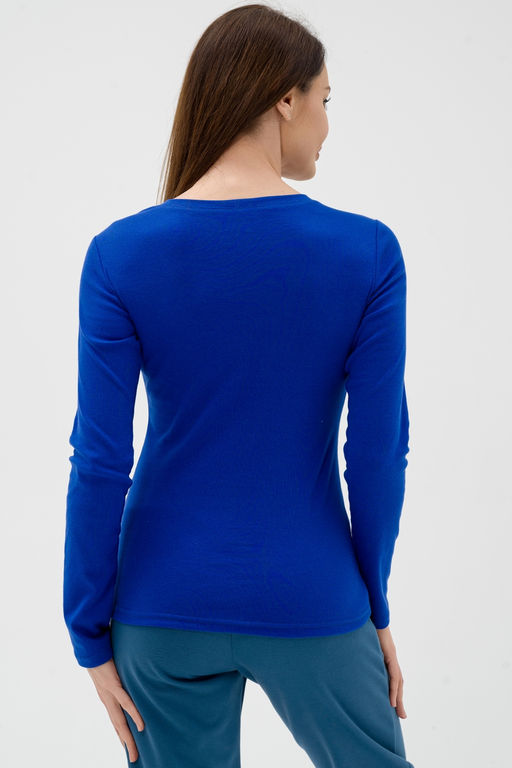 Лонгслив женский из рибаны василёк - Амадэль фото 8
