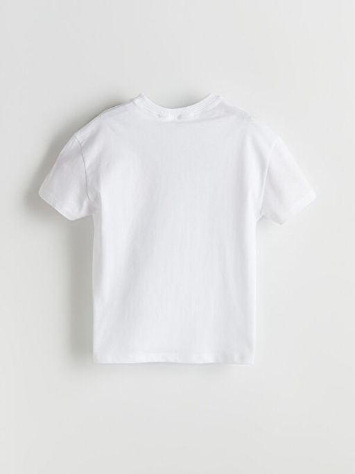 Bisiklet Yaka Bask?l? Erkek ?ocuk Ti??rt