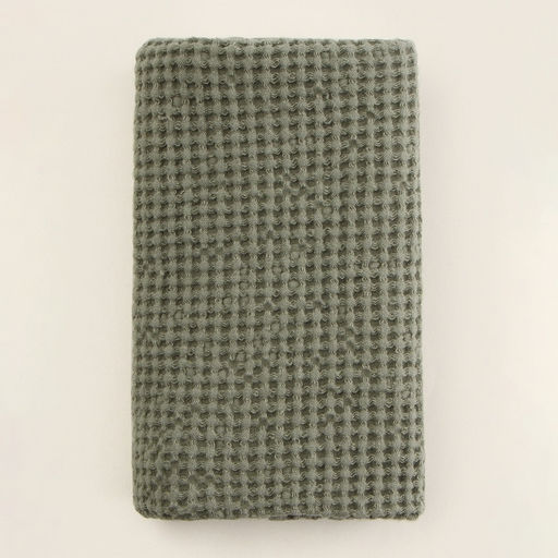 Полотенце вафельное SL HOME: Linen «Олива», 60×140 см, оливковое