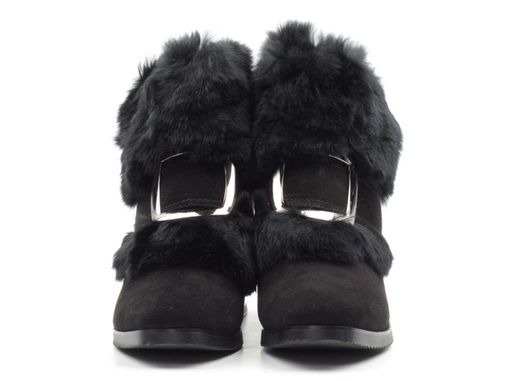 04-JM715-2 BLACK Ботинки женские (натуральная замша, натуральный мех (полностью)) - Фабричный китай фото 9
