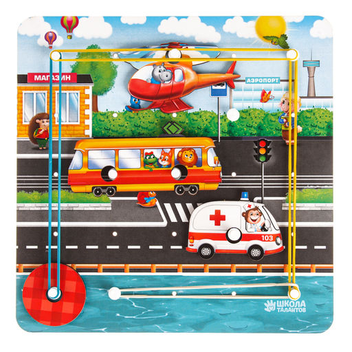 Настольная игра. Геоборд с доп. элементами Машинки 20х20 см - Лесная мастерская фото 2