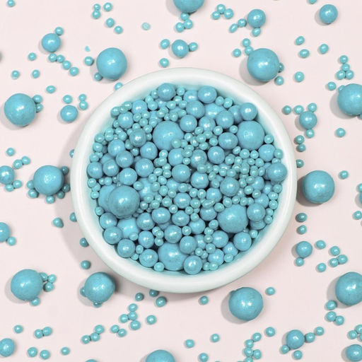 Цена за 2 шт. Новогодняя посыпка кондитерская с мягким центром Жемчуг бирюза, 50 г - Кондимир фото 2