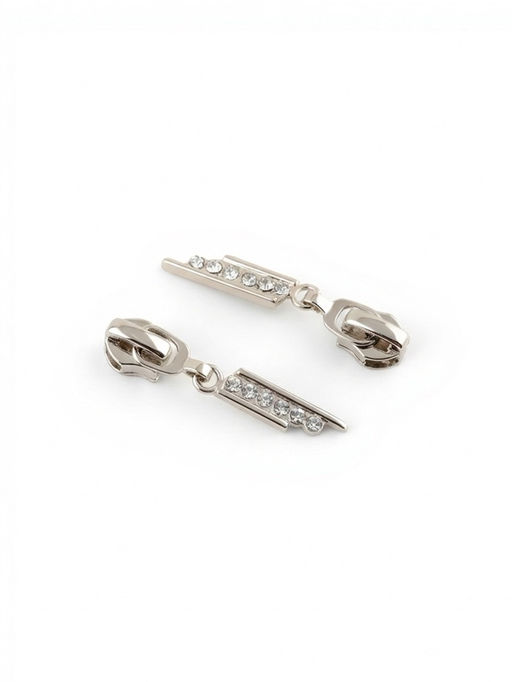 Бегунок для молнии «Спираль», №7, «Стразы», 10 шт., цвет никель