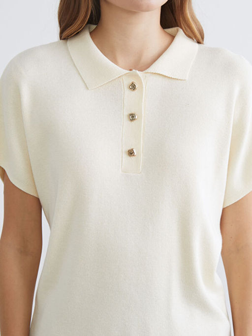 Polo Yaka Kad?n Triko Kazak