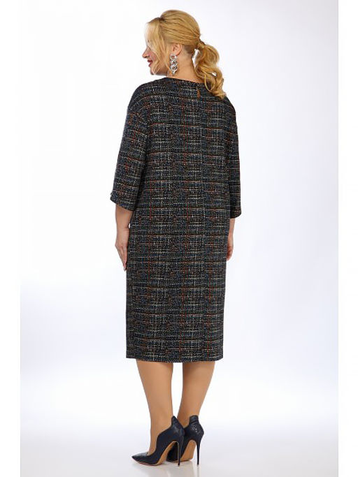 Платье для офиса под твид больших размеров - Almond фото 5