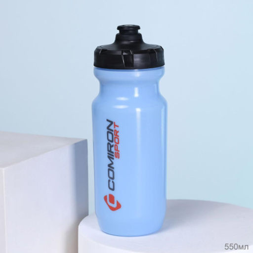 Бутылка велосипедная COMIRON RACE1 гоночная, силиконовый клапан +уплотнитель, пищевой PP, BPA-free, цвет Light Blue 550ml - Галеонтрейд фото 2