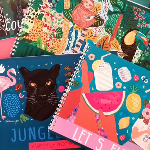 Светоч 48АЛГР4_2_3_9 Альбом для рисования, матовая ламинация, 100 г/м2 A4 29 х 20.5 см 48 л. 4 шт. на гребне 000277 Дивный мир