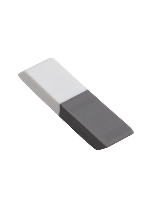 Набор ластиков 10 штук комбинированных бело-серых скошеннных средних 60*15*6мм (штрихкод на штуке)
