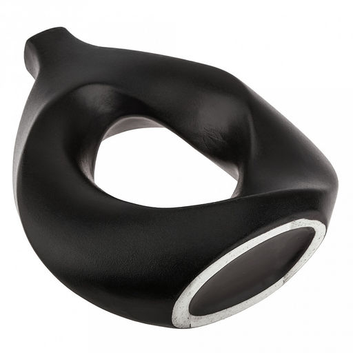 Ваза керамическая "Мадагаскар" 850мл, 21х7,5см h23,7см, горло - 2,5х2,5см, фактурный глянец, цвет - черный, в коробке (Китай)