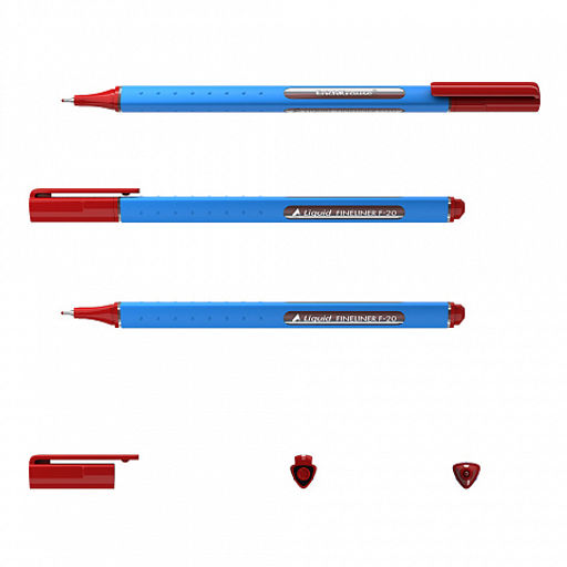 Цена за 12 шт. Ручка капиллярная ErichKrause Liquid F-20 Stick, цвет чернил красный (в коробке по 12 шт.)  фото 2