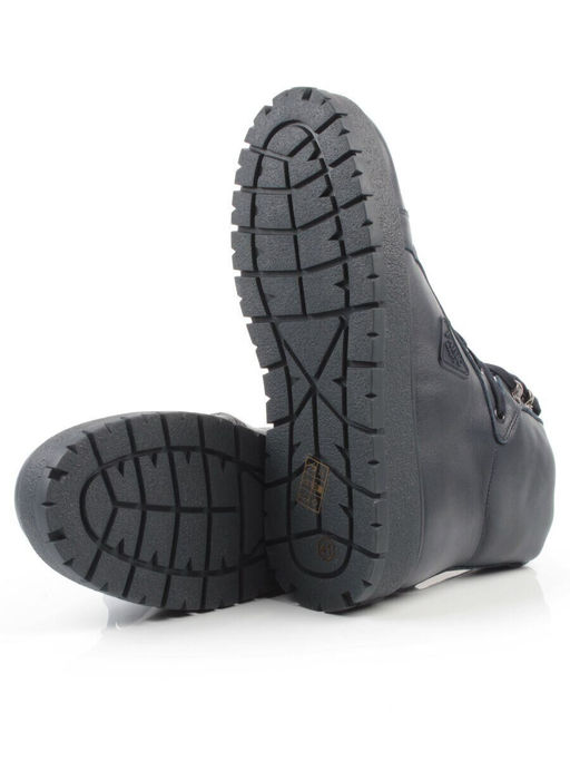 05-AW1002-2M DK. BLUE Ботинки зимние мужские (натуральная кожа, натуральный мех)