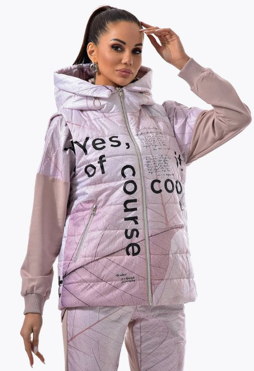 Уникальный стеганный жилет на синтепоне с принтом дизайнерской работы