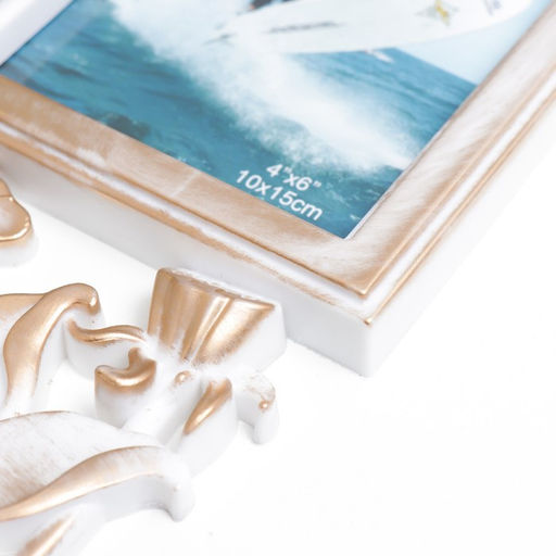 Фоторамка - коллаж на 3 фото 10?15 см Лотосы, белый, 36?27 см