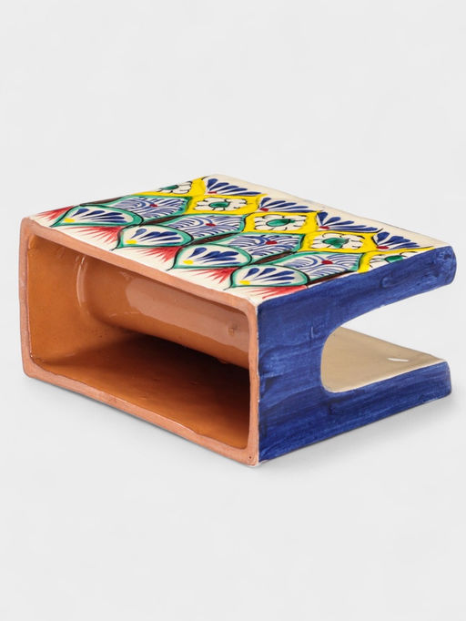 Салфетница узбекская Шафран «Риштанская керамика», 11.5×5.5×9 см, разноцветная