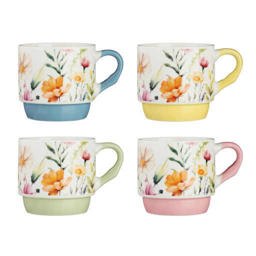 Кружка 300мл Полевые цветы фарфор, 4 дизайна