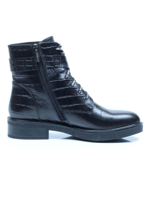 01-CH8361-21B100M BLACK Ботинки демисезонные женские (натуральная кожа, байка)