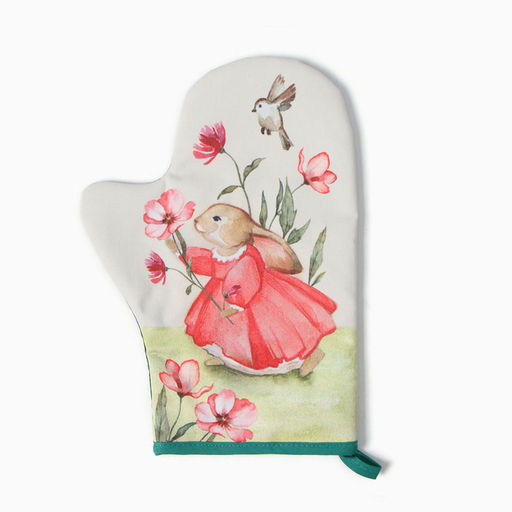 Варежка-прихватка Этель Кролик 20х28см,саржа, 100% х/л, ватин 250г/м2  фото 6