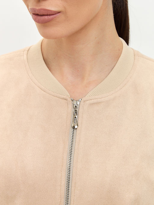 Бомбер из замши бежевый - Tantino фото 5