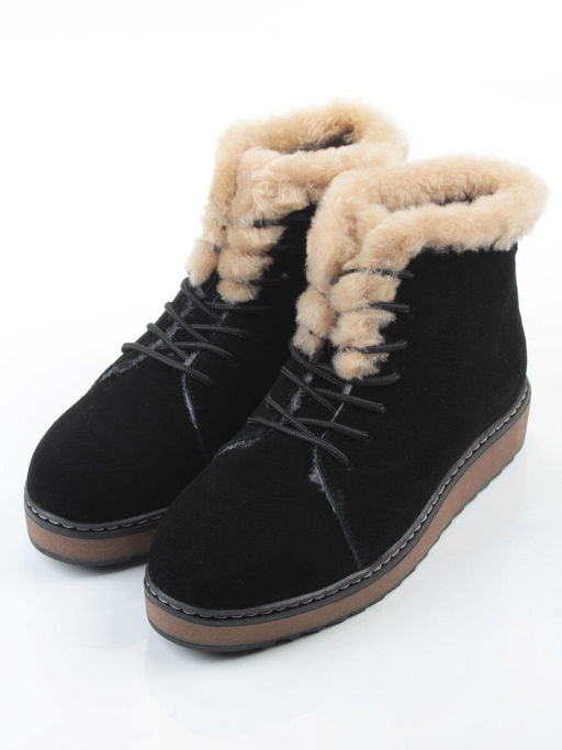 04-5606-3 BLACK Ботинки зимние женские (натуральная кожа, 100% шерсть)