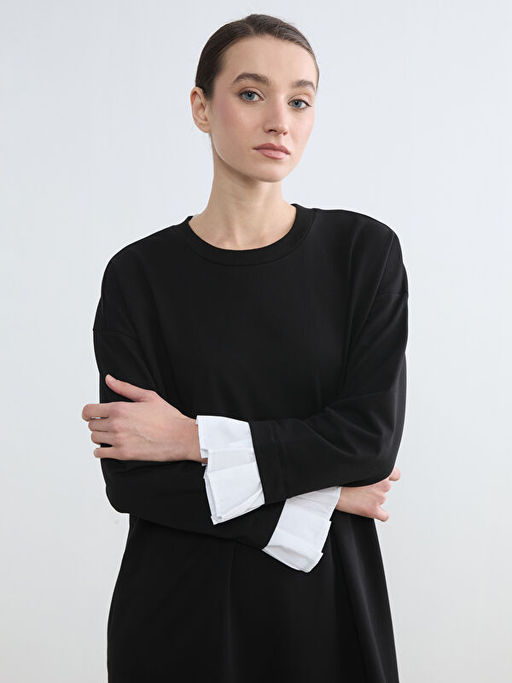 Bisiklet Yaka Sweat Elbise