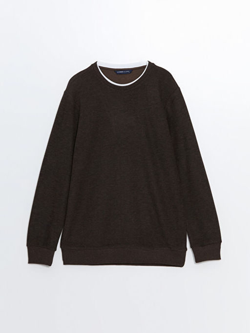 Bisiklet Yaka Uzun Kollu Erkek Sweatshirt