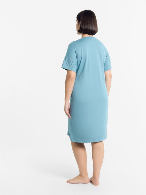 Сорочка ночная женская дымчато-голубая с печатью - Mark formelle фото 5