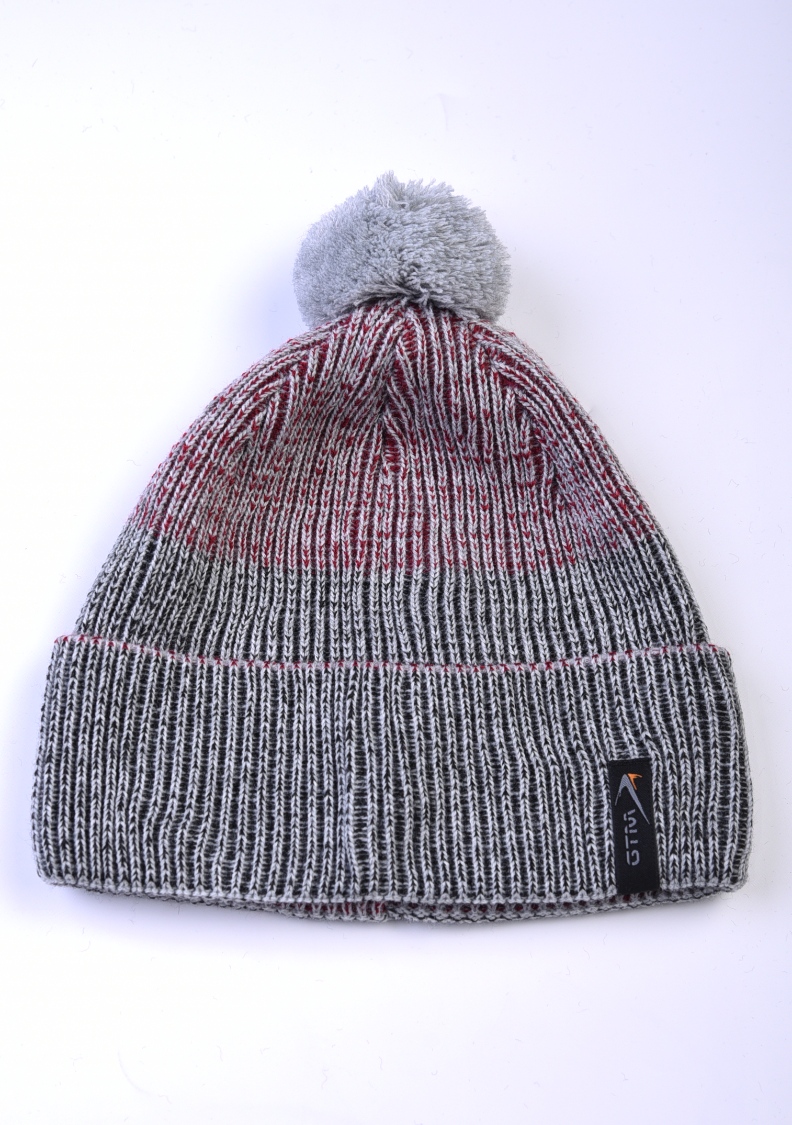 38 Шапка Меланж с помпоном для мальчика