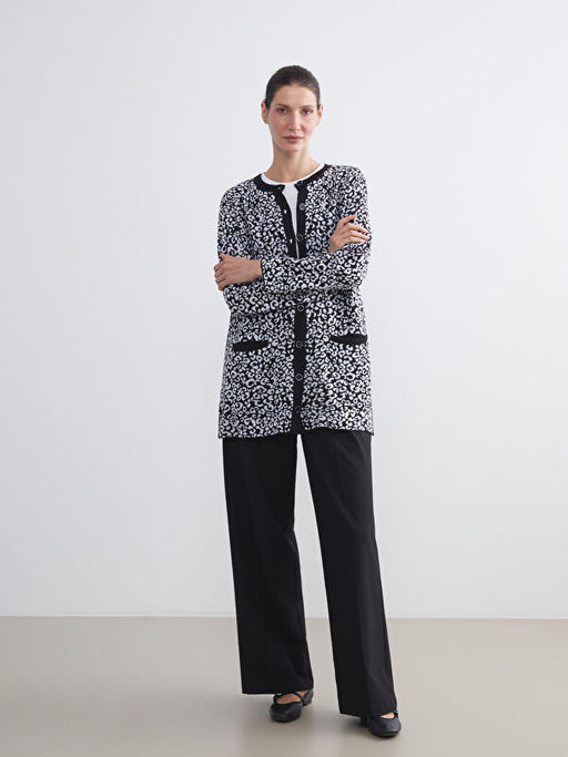 Bisiklet Yaka Desenli Kad?n Triko H?rka