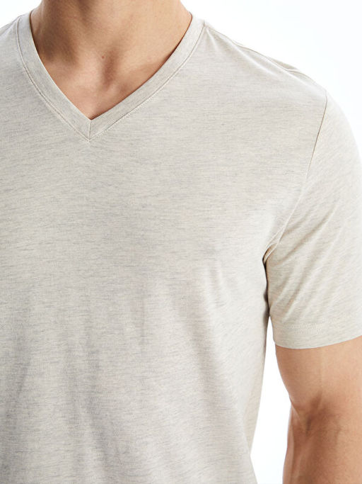 V Yaka K?sa Kollu Penye Erkek Ti??rt