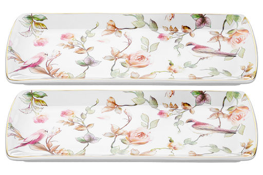 Набор 2 блюд 25*11,5*1,5 см Певчие птички NEW BONE CHINA, фарфор - Elan gallery фото 6