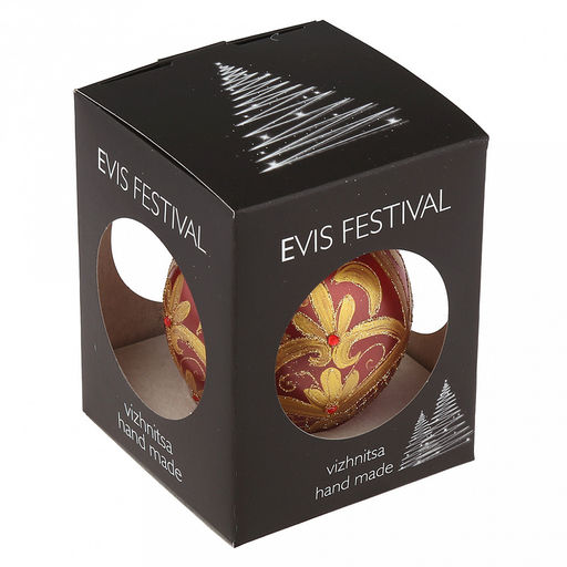 Елочная игрушка шар стеклянная д8см, красный металлик, ручная художественная роспись, подарочная упаковка (Россия) - Домашняя мода фото 7