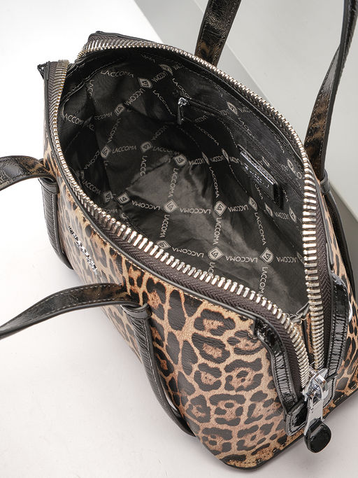 LACCOMA сумка Y2066-4-леопард матовый натуральная кожа полиэстер  фото 6
