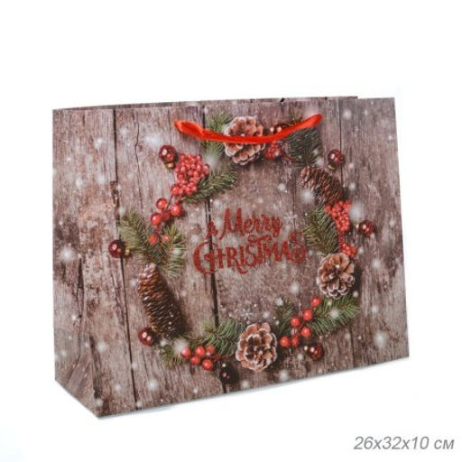 Цена за 12 шт. Пакет подарочный 26х32х10 / 362-61-M /уп 12/480/Новый год - Галеонтрейд фото 3