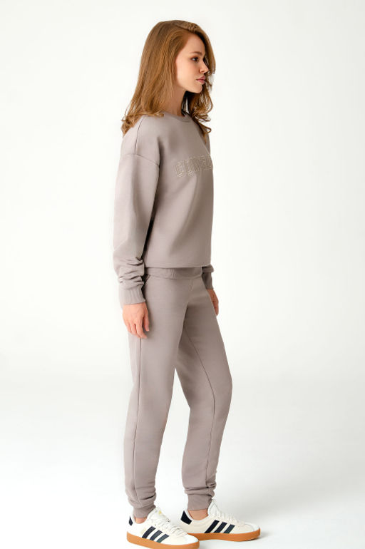 Арт. 2520/1 Костюм с брюками женский 44-52 (5 шт) Цвет:верх- бежевый, низ- бежевый