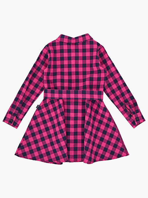 Платье из набивного хлопка с пояском UD 3736 син круп клетка - Mini maxi фото 7